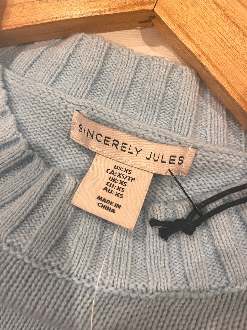 Sincerely Jules OUI Sweater Size XS Cropped French Blue NWT Boxy - Picture 2 of 9